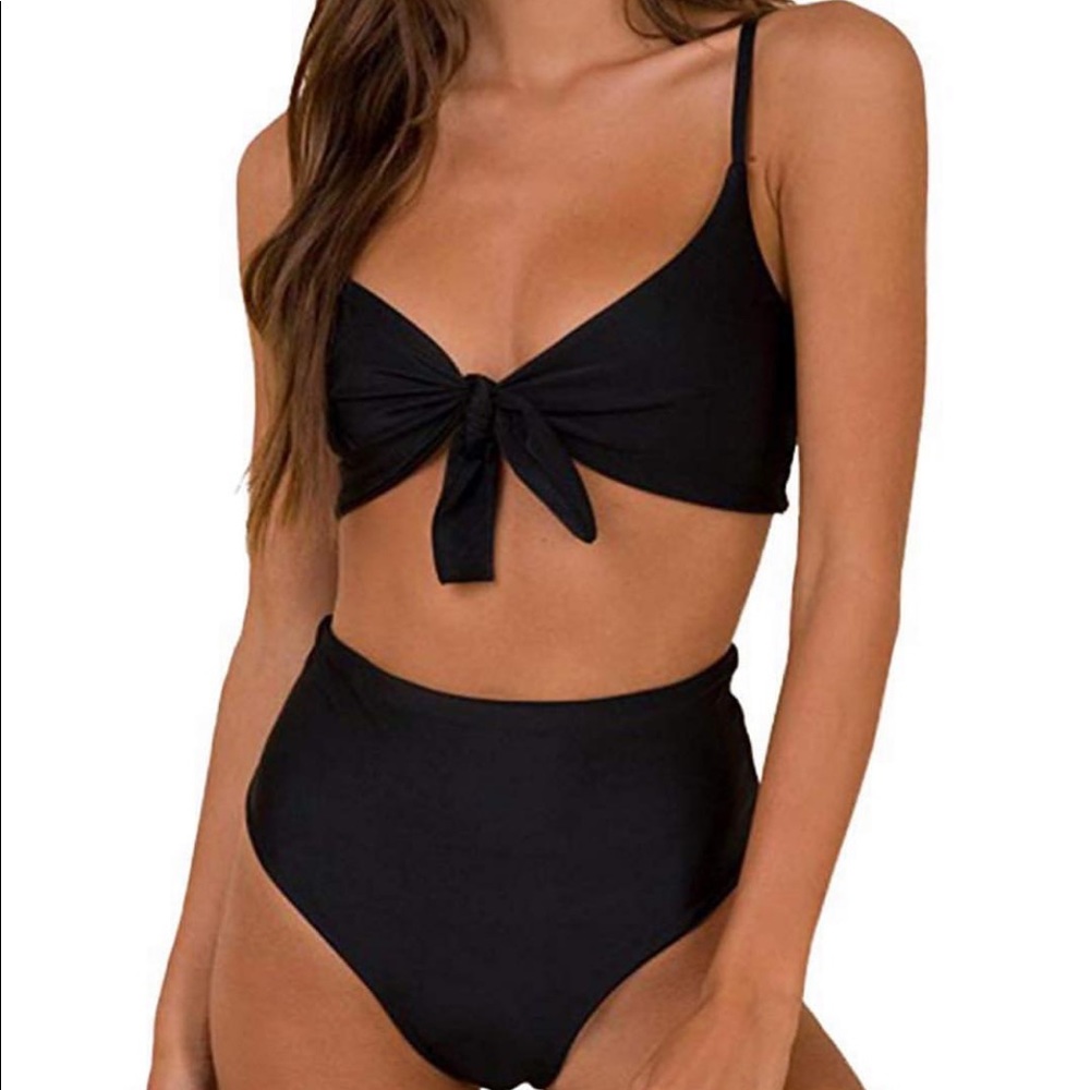 High waisted twist knot bathing suit